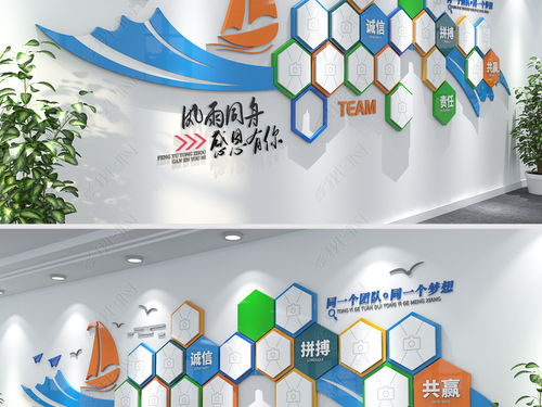 揚(yáng)帆起航 創(chuàng)意藍(lán)色帆船主題企業(yè)文化墻，打造活力員工風(fēng)采展示空間